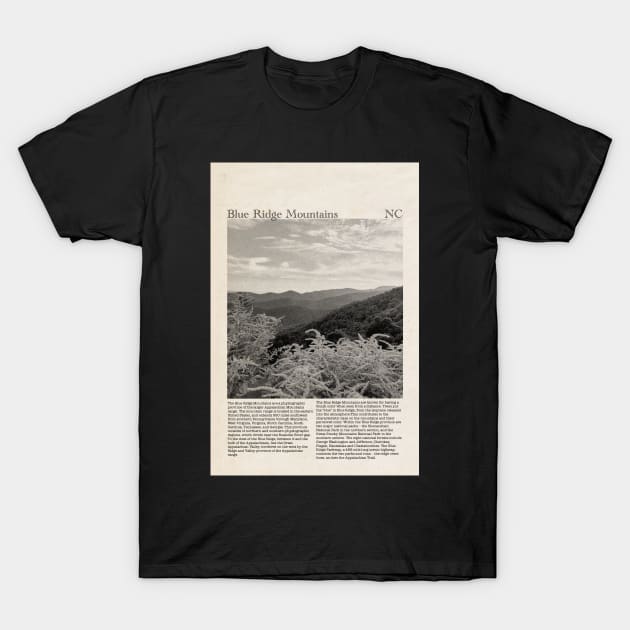 Blue Ridge Mountains Vintage Encyclopedia Page T-Shirt by BuckNerdImages